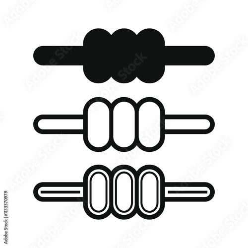 Set of Cricket Bails silhouette icon, Cricket game Equipment vector art