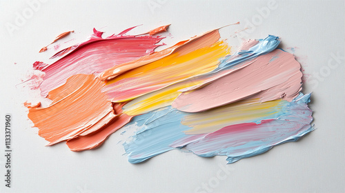 Paint strokes on art background colorful texture abstract design