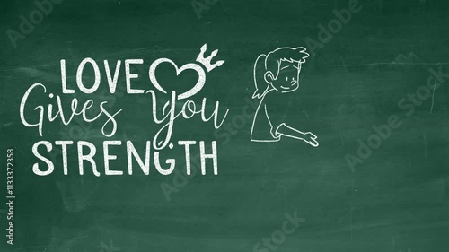 Wholesome chalk animation featuring a heartwarming message about love and strength. Great for campaigns, ads, or inspiring content