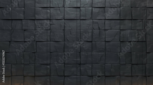 Textured wall background design with dark stone panels for modern spaces and creative projects