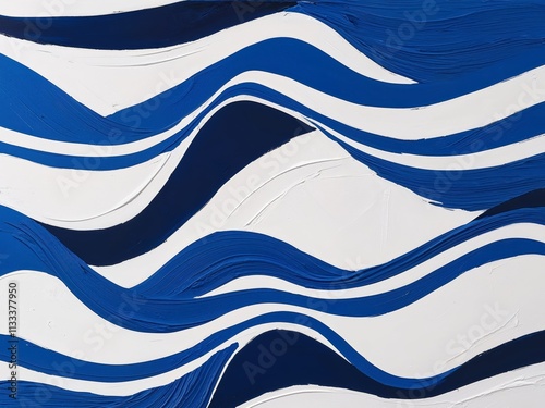 blue and white wave abstract art and design