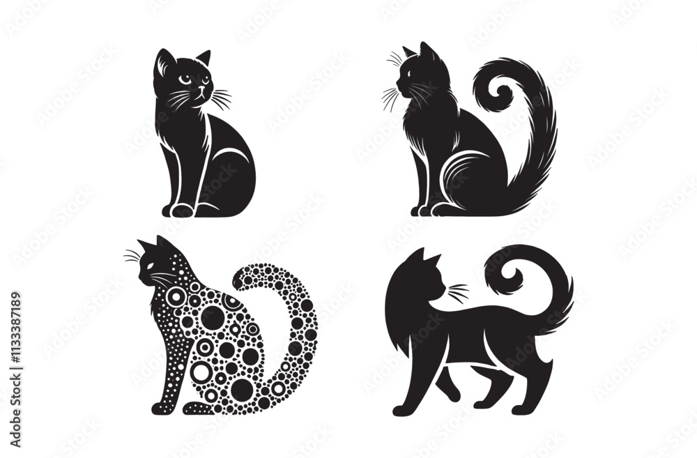 Obraz premium Cat Silhouette Vector Elegant and Versatile Design