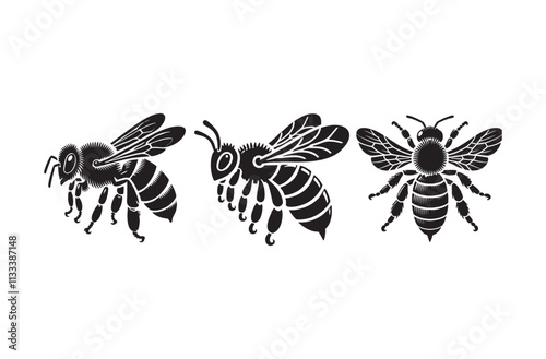 Bee Silhouette Vector  High Quality Design 
