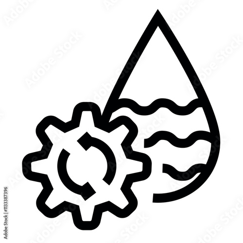 Water Resources line black icon. Vector isolated button.