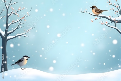 Birds in Winter Wonderland