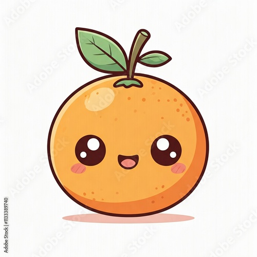 Orange Fruit Picture, cute chibi style and looks delicious