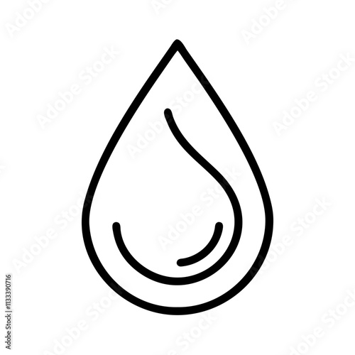 water droplet icon, environment day line art, environment icon - simple black line art icon of water droplet for environment day celebrations. environment vector art. photo