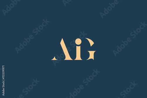 AIG abstract letter logo design. This logo is designed by three abstract letters. photo