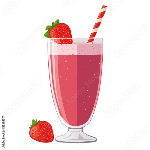 Minimalist flat illustration of a smoothie, featuring a clean design isolated on a white background.

