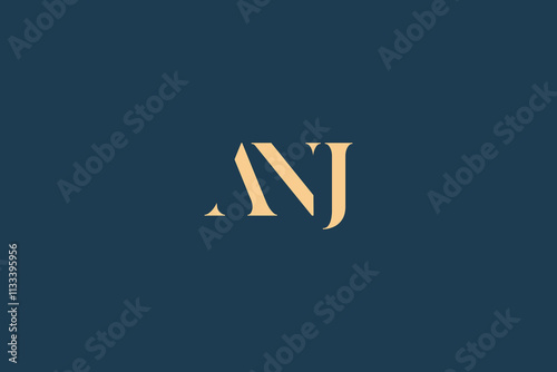 ANJ abstract letter logo design. This logo is designed by three abstract letters. photo