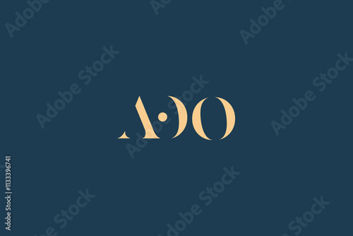 AOO abstract letter logo design. This logo is designed by three abstract letters. photo