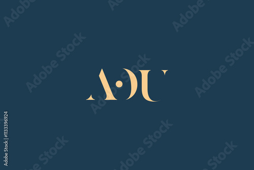 AOU abstract letter logo design. This logo is designed by three abstract letters. photo