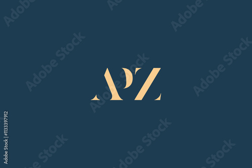 APZ abstract letter logo design. This logo is designed by three abstract letters. photo