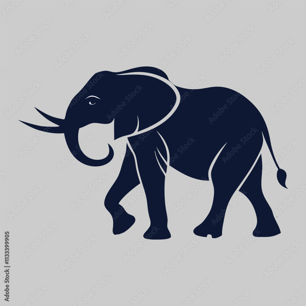 Fototapeta premium Elephant silhouette vector design art and illustration