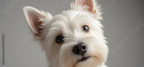 Adorable West Highland White Terrier Puppy Close Up