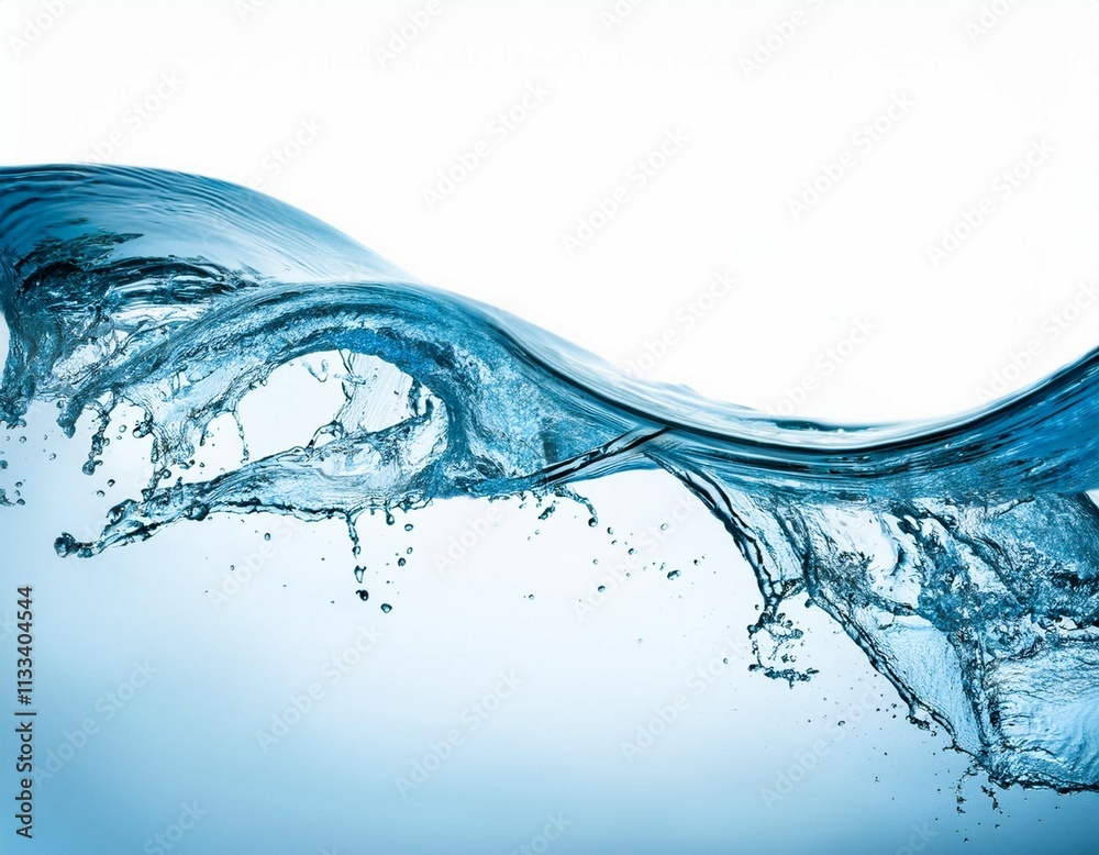 Obraz premium wave shaped water splash isolated on a white background