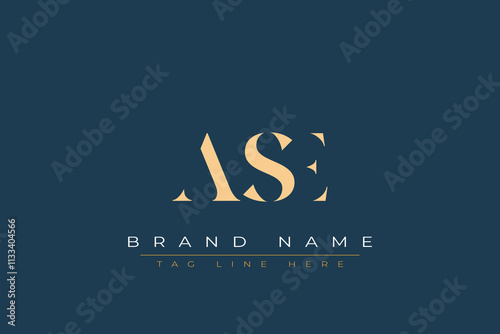 ASE abstract letter logo design. This logo is designed by three abstract letters. photo