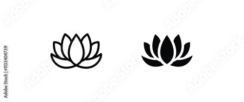 lotus flowers, Lotus, Lily Flower Icon. Spa icons button, vector, sign, symbol, logo, illustration, editable stroke, flat design style isolated on white linear pictogram
