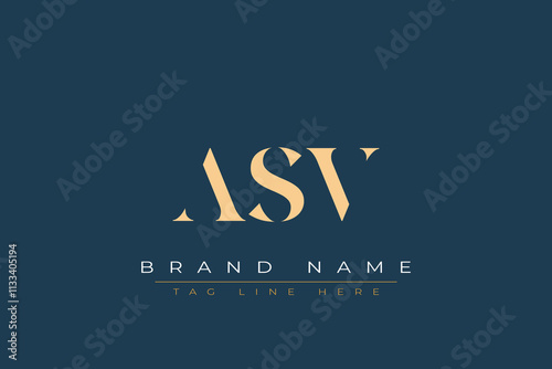 ASV abstract letter logo design. This logo is designed by three abstract letters. photo