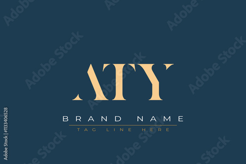 ATY abstract letter logo design. This logo is designed by three abstract letters. photo