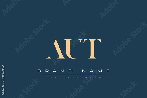 AUT abstract letter logo design. This logo is designed by three abstract letters.