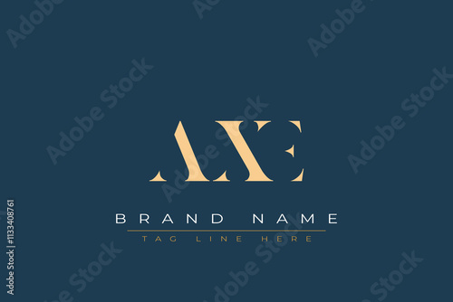 AXE abstract letter logo design. This logo is designed by three abstract letters. photo