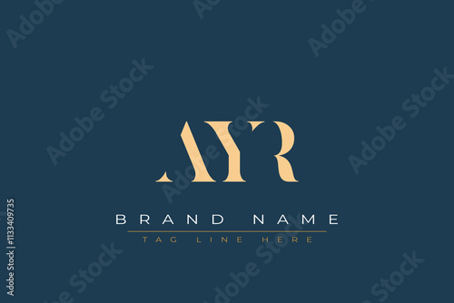 AYR abstract letter logo design. This logo is designed by three abstract letters. photo