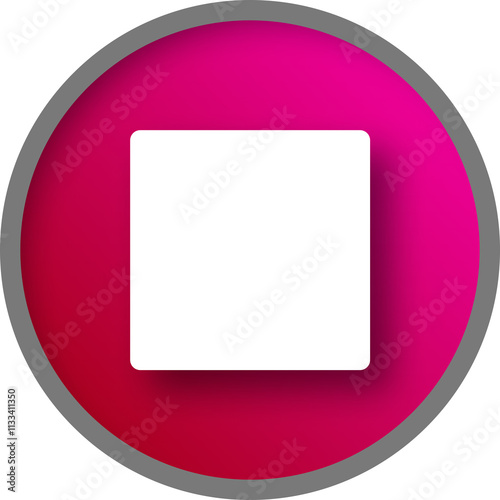 Free Download Stop button in shades of pink, white and gray. - GFXLoad