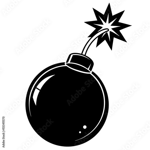 bomb with burning fuse