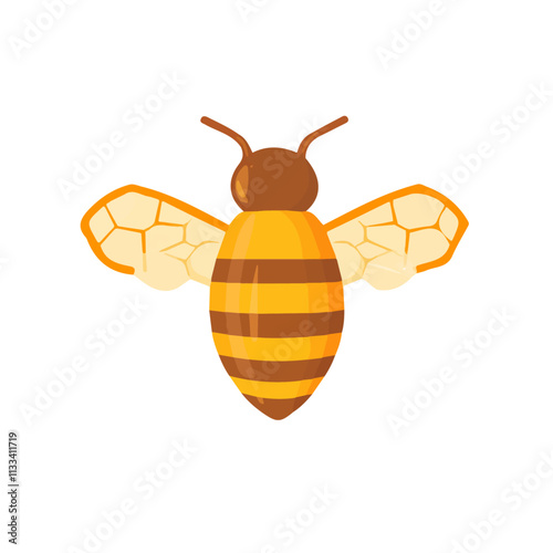 Minimalist flat illustration of honey, featuring a clean design isolated on a white background.