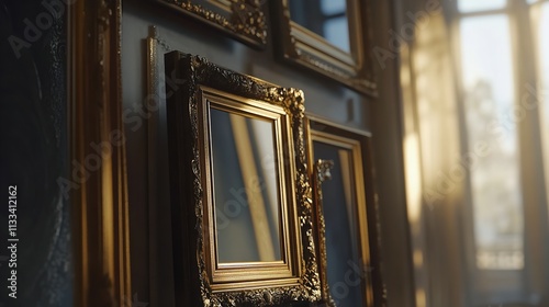 An Artistic Gallery Wall with Frames and an Area Left for a Product

 photo