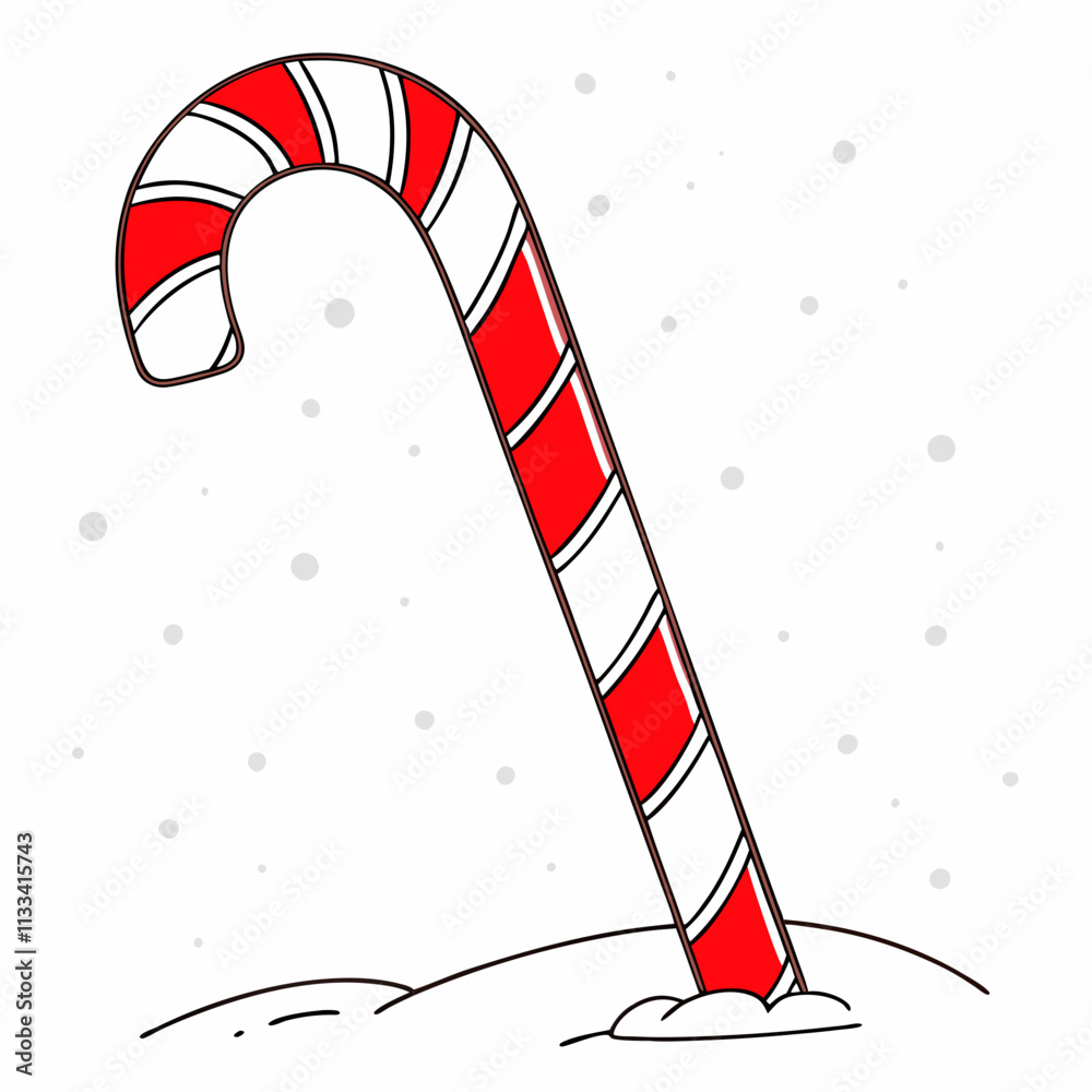 Fototapeta premium Christmas candy cane color vector illustration 