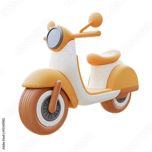 3d icon motercycle white background