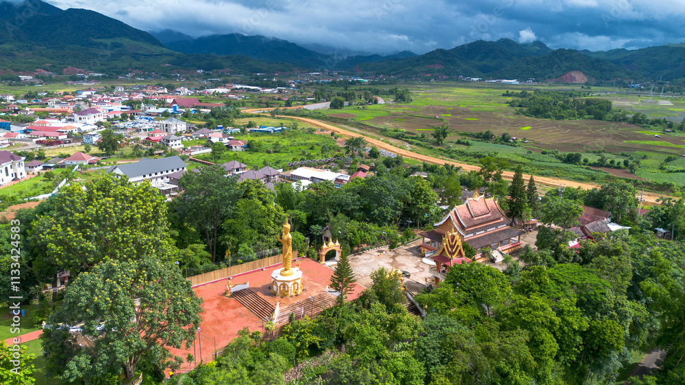 Fototapeta premium buddha statue Lao Temple, buddha statue in city