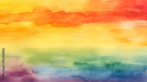 Colorful pastel watercolor background with a gradient of soft rainbow hues.illusttration