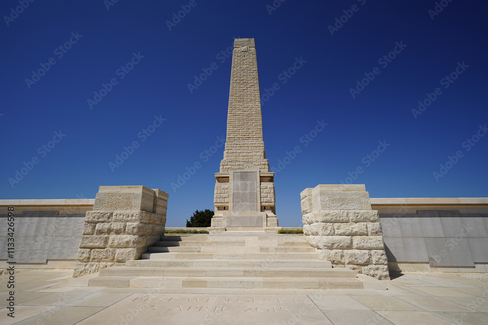 Fototapeta premium Cape Helles Memorial in Gallipoli, Canakkale, Turkiye