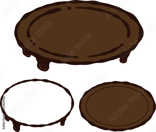 chocolate round frames