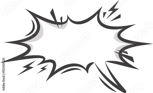 Manga speech bubble. Comic text frame with pop art halftone dotted effect. Balloon chat shape for dialog. Cloud for shock shout and scream action messages. Irregular cartoon decoration