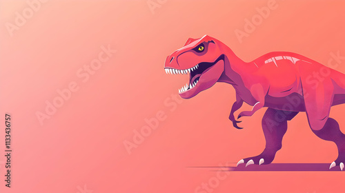 Ferocious Tyrannosaurus Rex in Minimalist .illustration