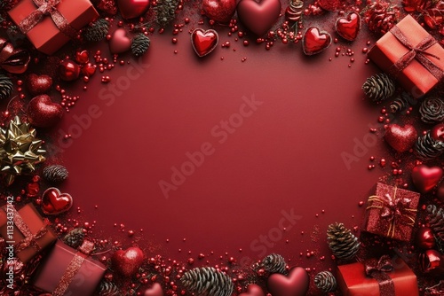 Festive red decorations for a romantic celebration or special occasion