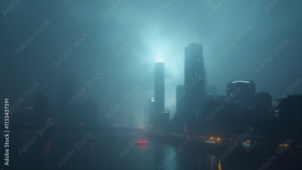 Obraz premium Fog weather theme. Generative ai.