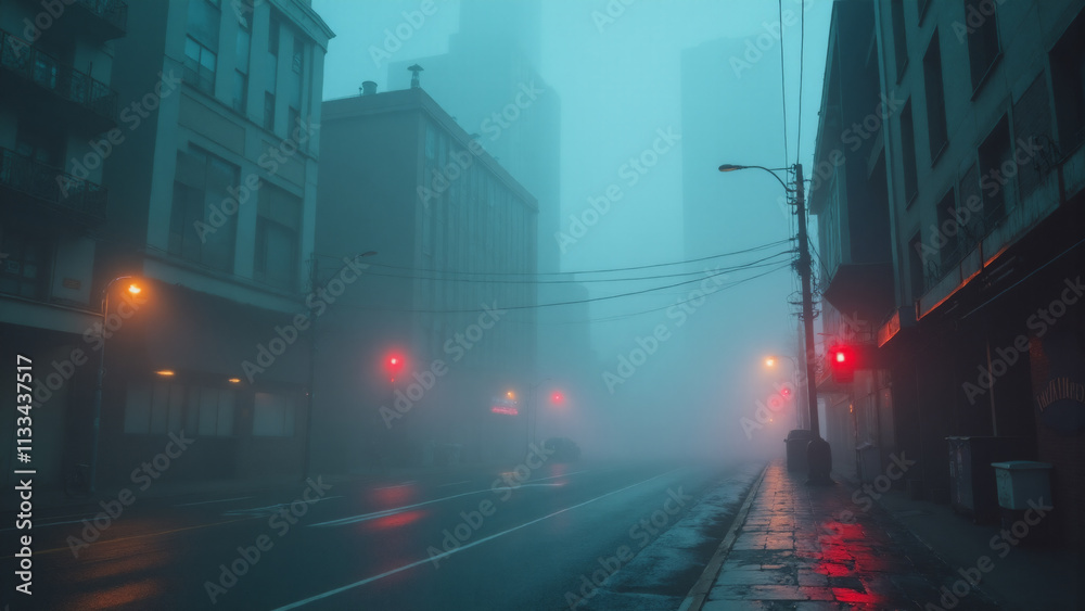Fototapeta premium Fog weather theme. Generative ai.