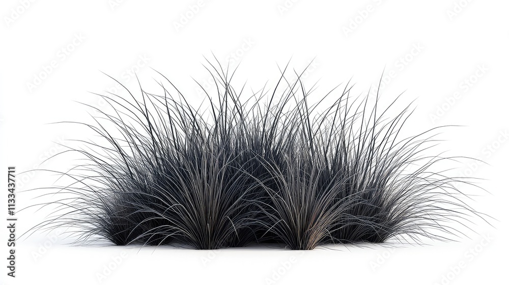 Obraz premium Detailed 3D Front View Illustration of Ophiopogon Planiscapus