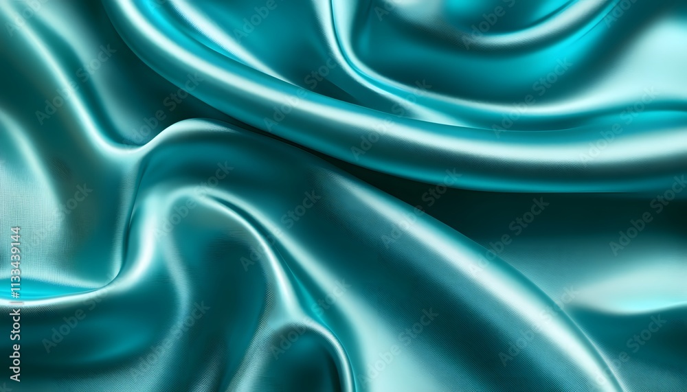 Obraz premium Smooth light blue satin fabric with elegant folds and soft texture