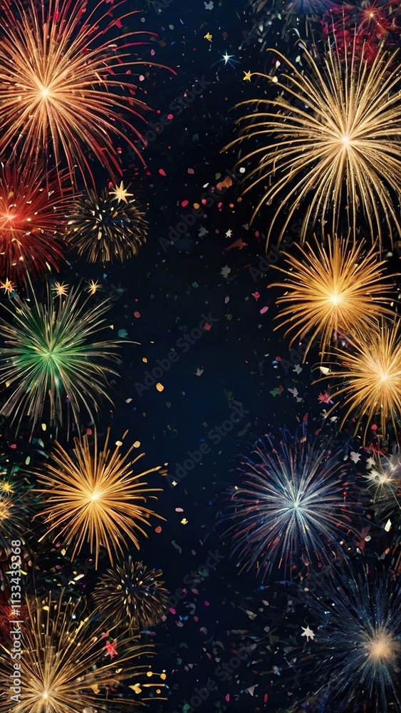 Fototapeta premium new year firework background