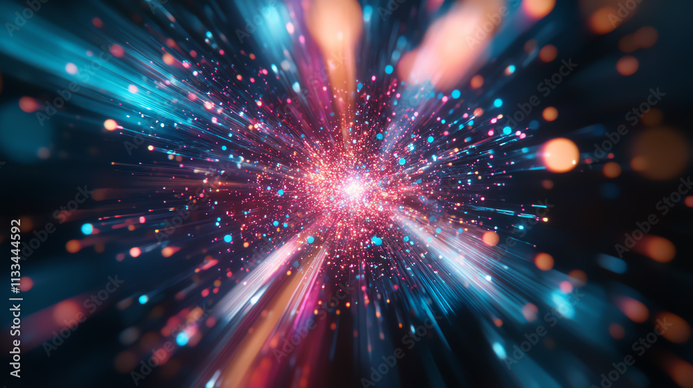 Fototapeta premium Vibrant abstract illustration representing energy and dynamic movement.