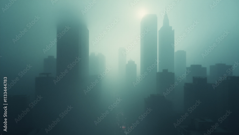 Obraz premium Fog weather theme. Generative ai.