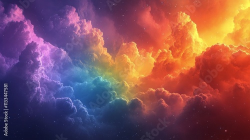 Vibrant sunset view over a cloud filled sky with stars twinkling in the distance