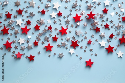 Colorful stars and confetti decorations create a festive atmosphere for celeb...
