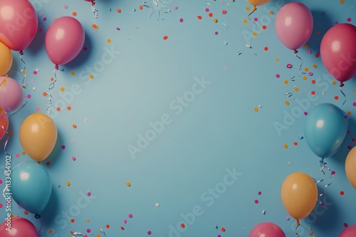 Colorful balloons and confetti create a festive atmosphere for celebrations